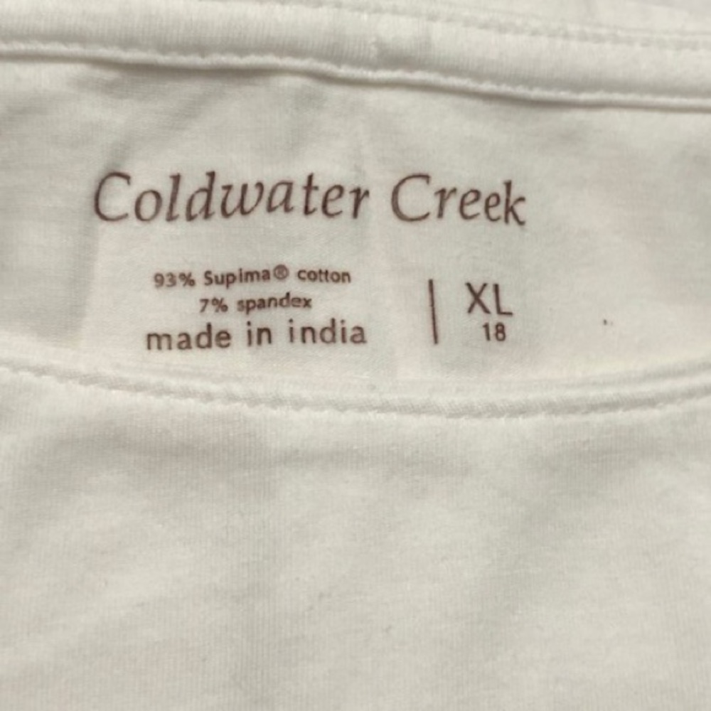 3 for $20 Coldwater Creek White Long Sleeve Blouse XL EUC